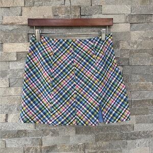 Urban Outfitters Seersucker Blue Green Yellow White Red Mini Skirt Small